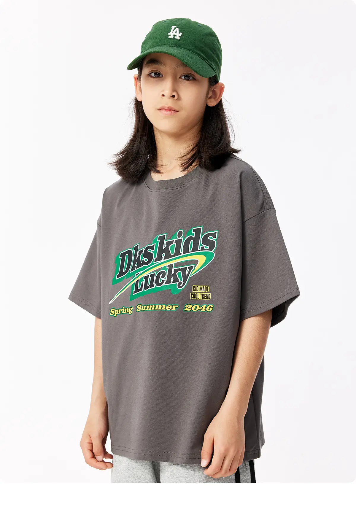 DK Kids Summer T-Shirt Gray Retro Graphic — feature 26