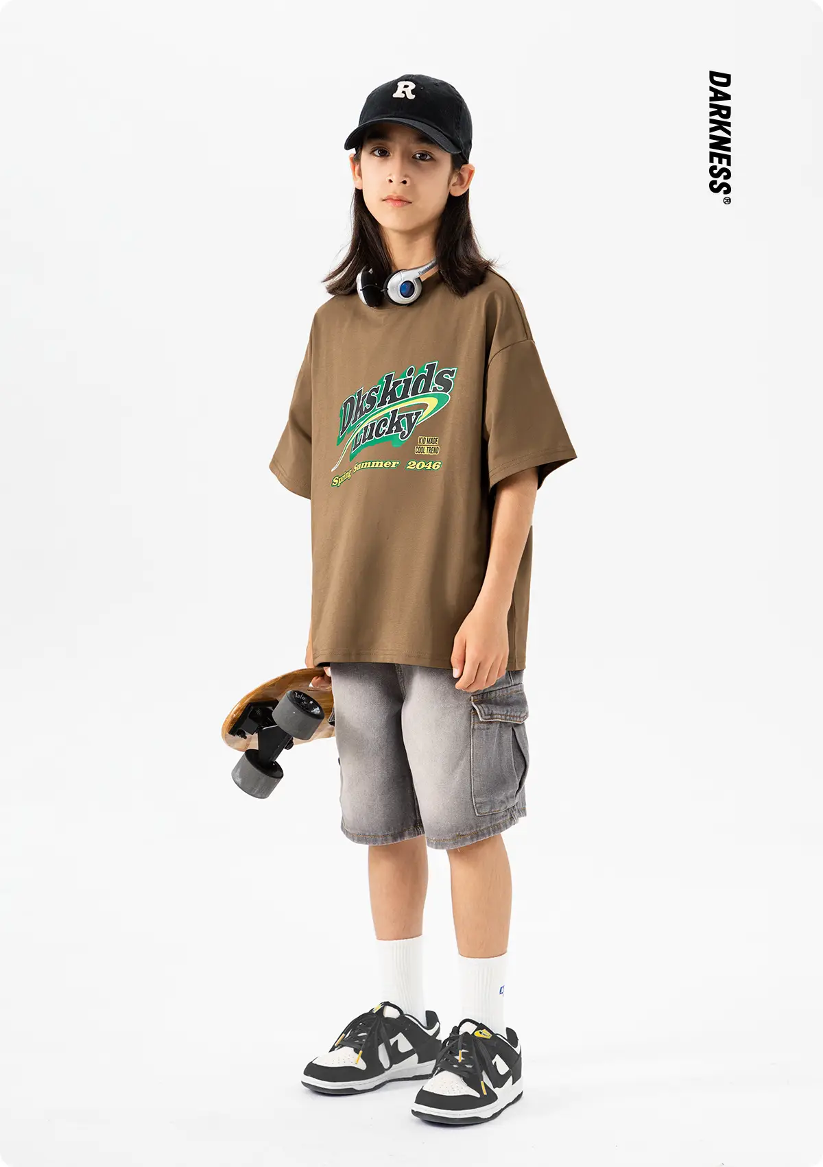 DK Kids Summer T-Shirt Gray Retro Graphic — feature 3