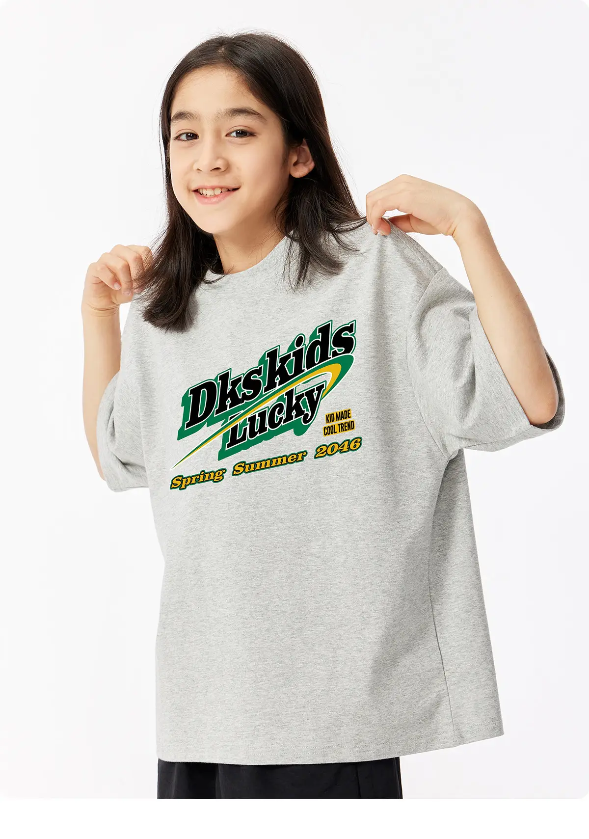 DK Kids Summer T-Shirt Gray Retro Graphic — feature 32