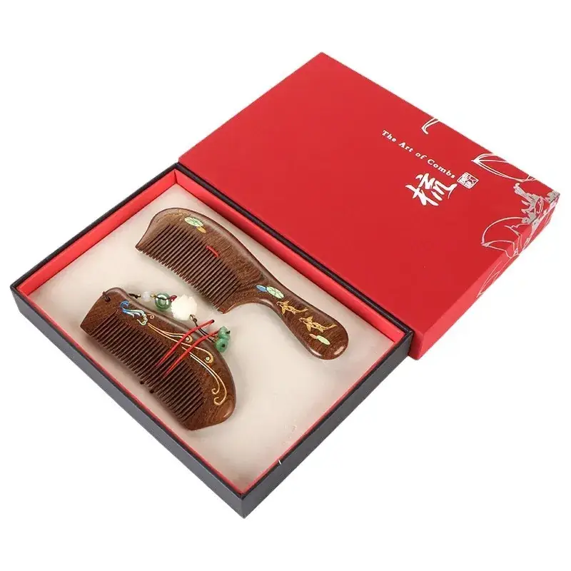 Black Gold Sandalwood Comb Gift Box for Teachers