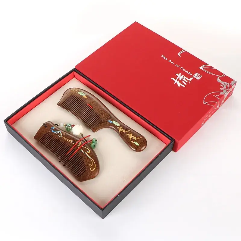 Black Gold Sandalwood Comb Gift Box for Teachers — feature 14
