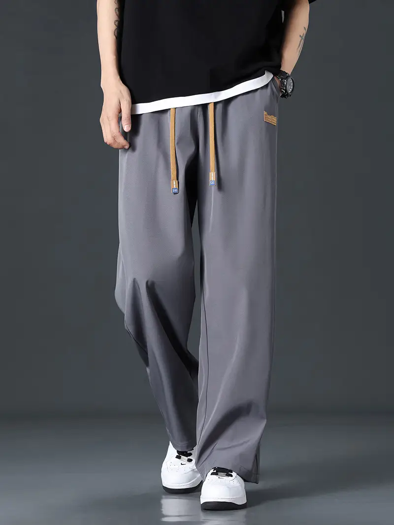 Men's Black Ice-Sweet Thin Wide Leg Pants