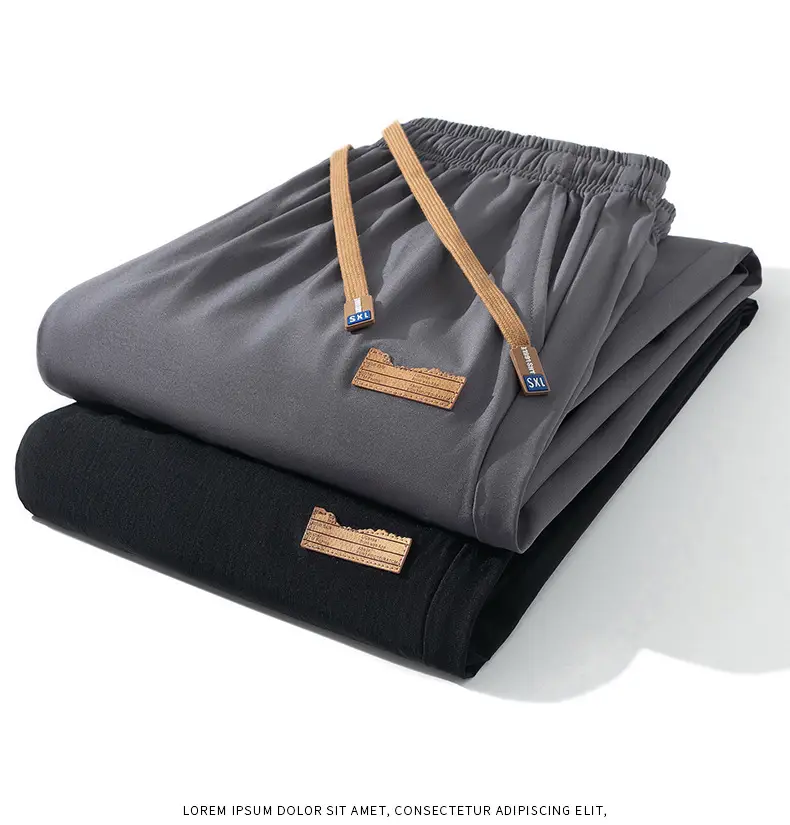 Men's Black Ice-Sweet Thin Wide Leg Pants — feature 25