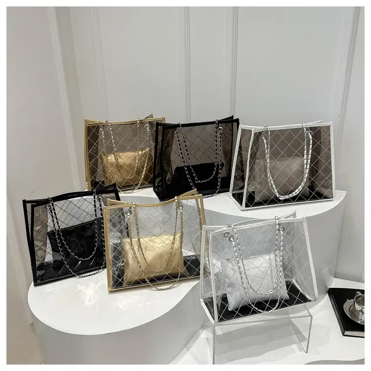 PVC Large Shoulder Bag Women Transparent Summer Hot Tote - Image 4