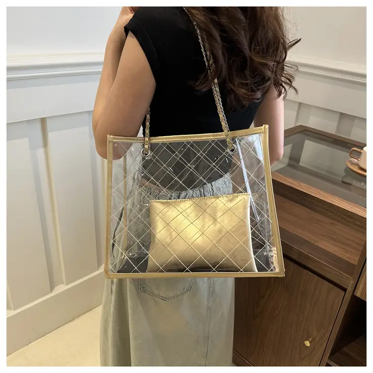 PVC Large Shoulder Bag Women Transparent Summer Hot Tote - Image 6
