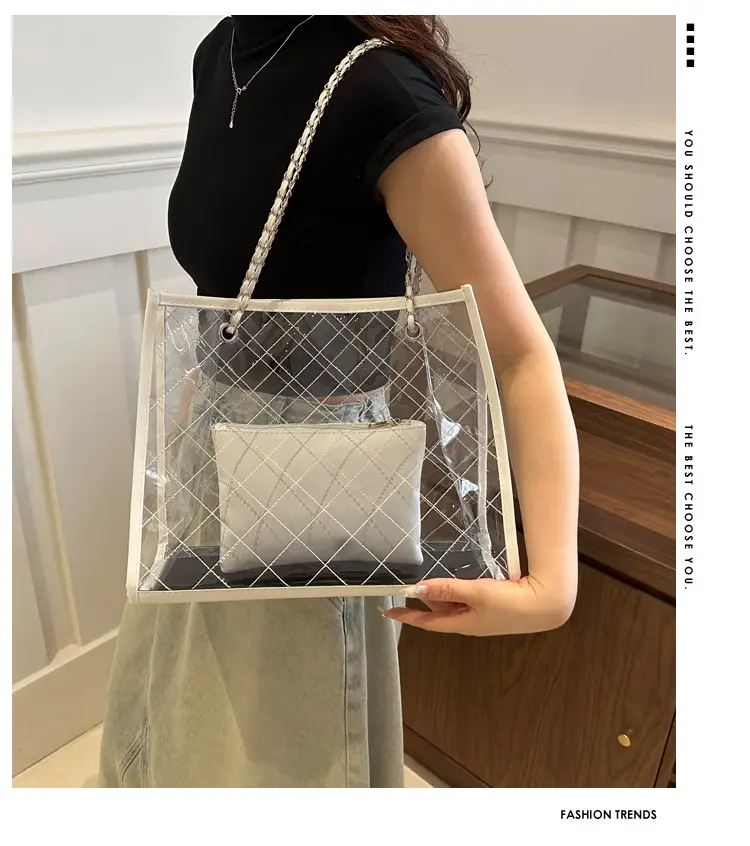 PVC Large Shoulder Bag Women Transparent Summer Hot Tote — feature 2