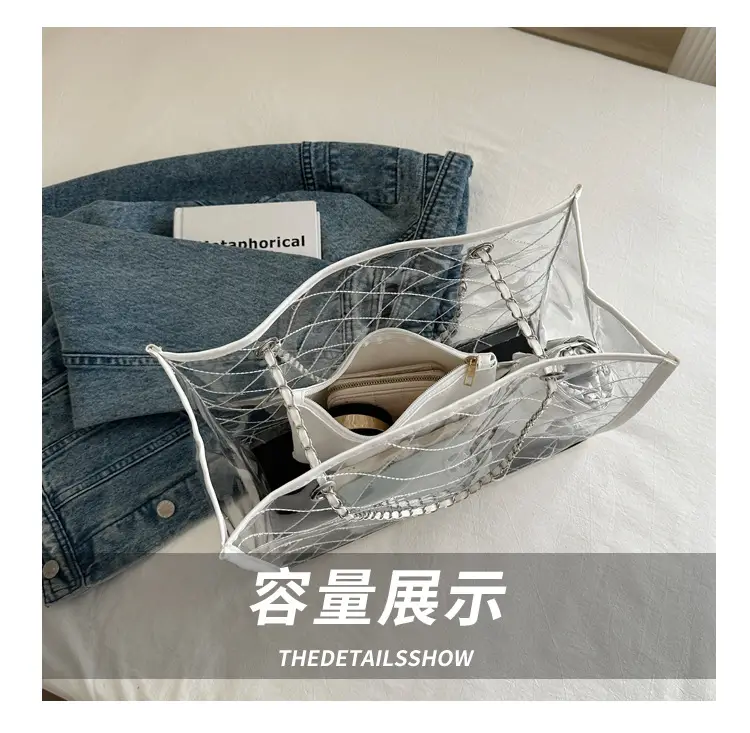PVC Large Shoulder Bag Women Transparent Summer Hot Tote — feature 8