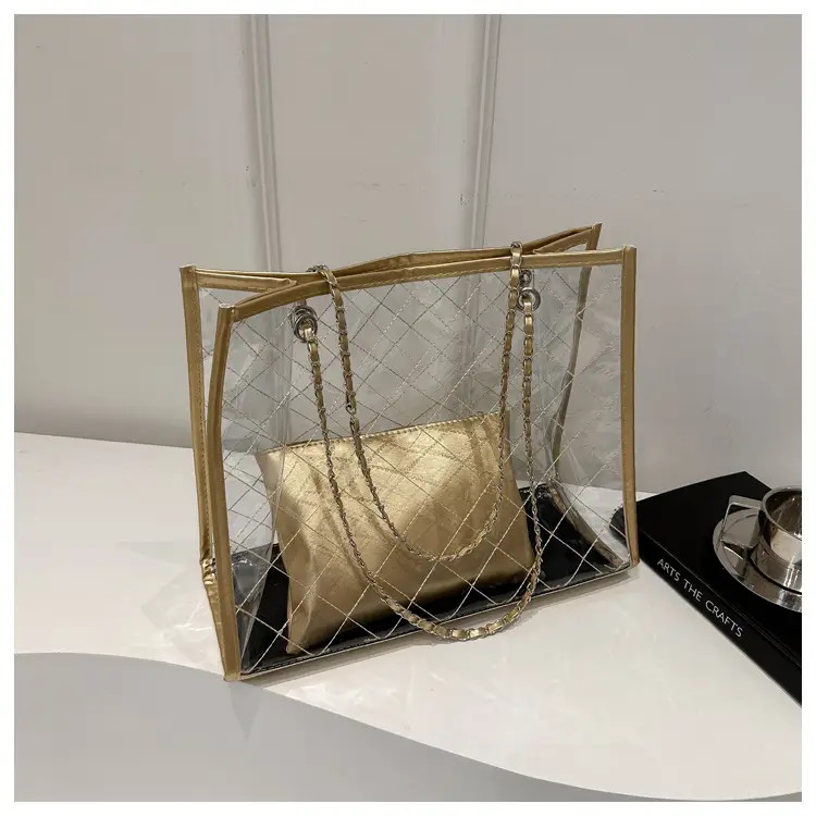 PVC Large Shoulder Bag Women Transparent Summer Hot Tote - Image 2