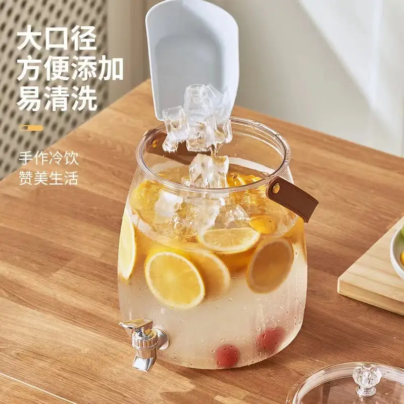 Cold Water Kettle with Tap Water Set Large Capacity Household Cold Water Kettle Restaurant Camping Fruit Tea Coke Drink Bucket