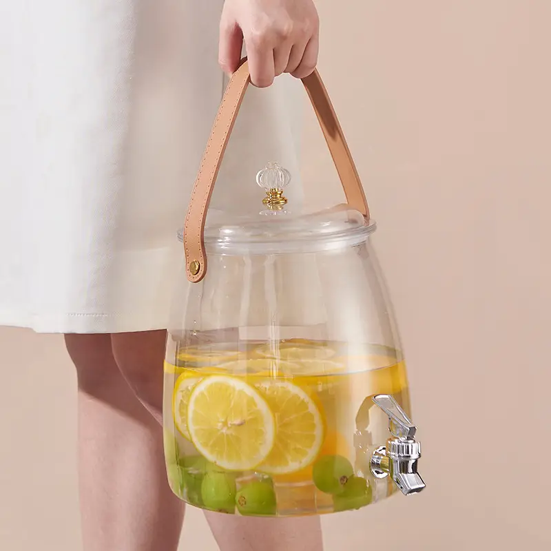 Cold Water Kettle with Tap Water Set Large Capacity Household Cold Water Kettle Restaurant Camping Fruit Tea Coke Drink Bucket