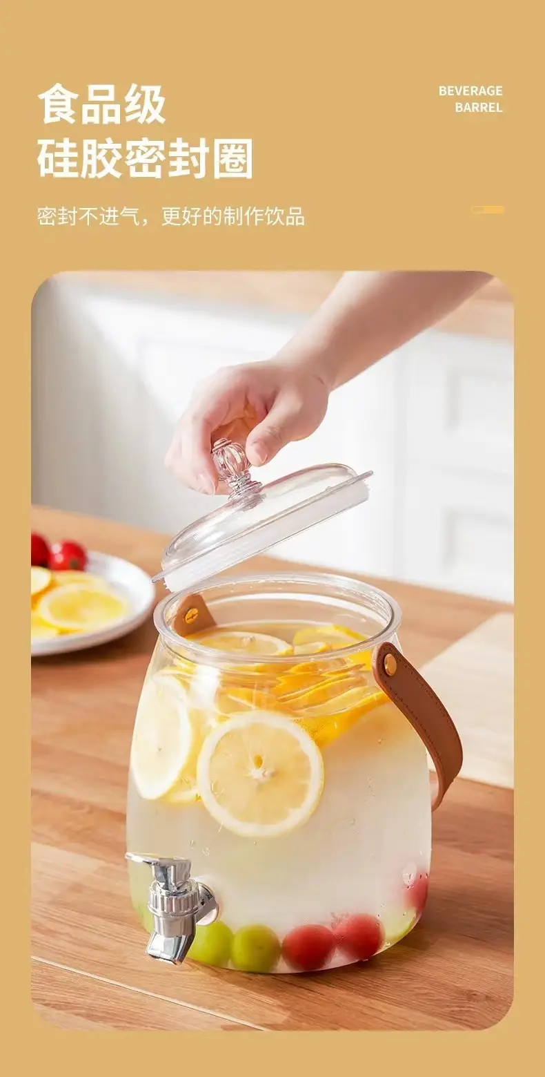 Cold Water Kettle with Tap Water Set Large Capacity Household Cold Water Kettle Restaurant Camping Fruit Tea Coke Drink Bucket — feature 6