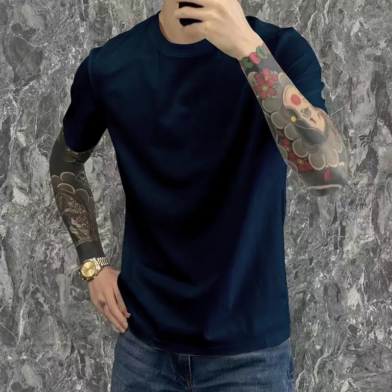 Men Green Short Sleeve T-Shirt Casual All-Match - Image 8