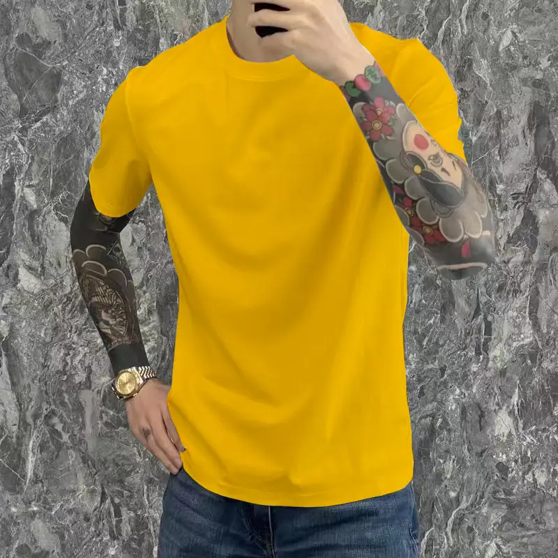 Men Green Short Sleeve T-Shirt Casual All-Match - Image 4