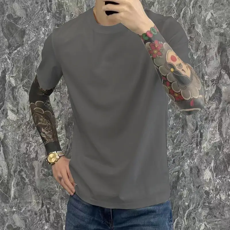 Men Green Short Sleeve T-Shirt Casual All-Match - Image 6