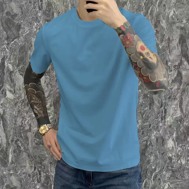 Men Green Short Sleeve T-Shirt Casual All-Match - Image 9