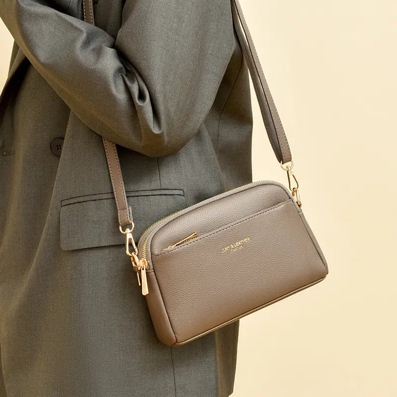 Blue High-End Women's Crossbody Bag with Gold Hardware - Image 8