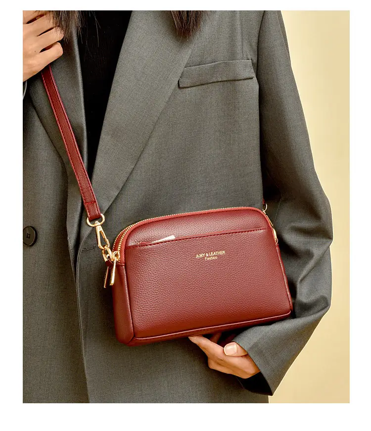 Blue High-End Women's Crossbody Bag with Gold Hardware — feature 13
