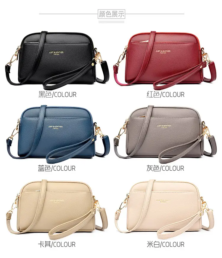 Blue High-End Women's Crossbody Bag with Gold Hardware — feature 15