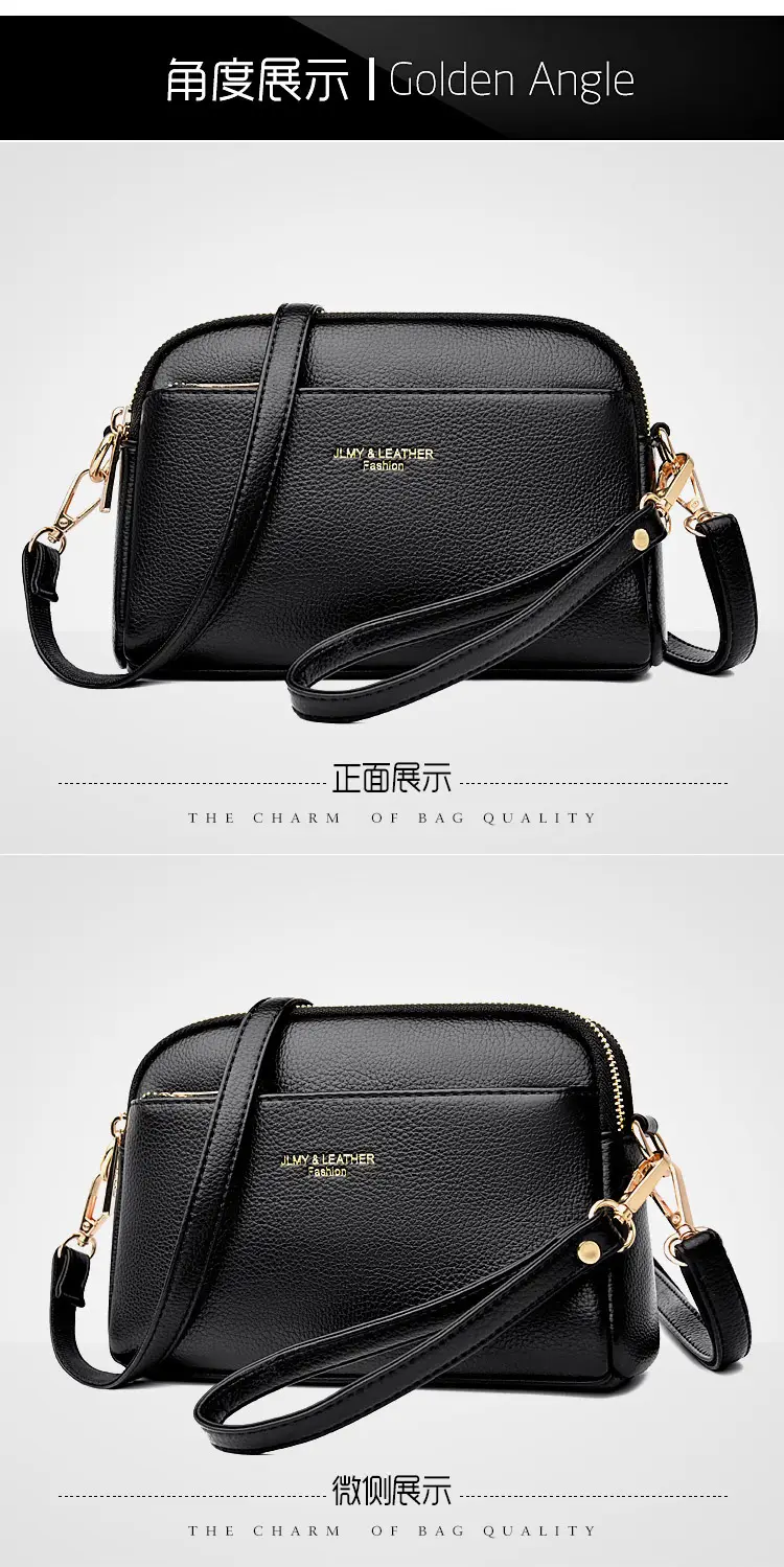 Blue High-End Women's Crossbody Bag with Gold Hardware — feature 16