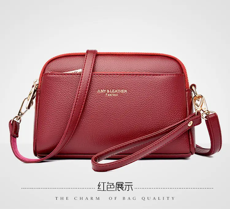 Blue High-End Women's Crossbody Bag with Gold Hardware — feature 20