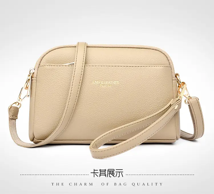 Blue High-End Women's Crossbody Bag with Gold Hardware — feature 23