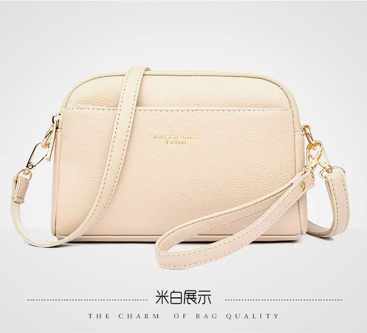 Blue High-End Women's Crossbody Bag with Gold Hardware — feature 24