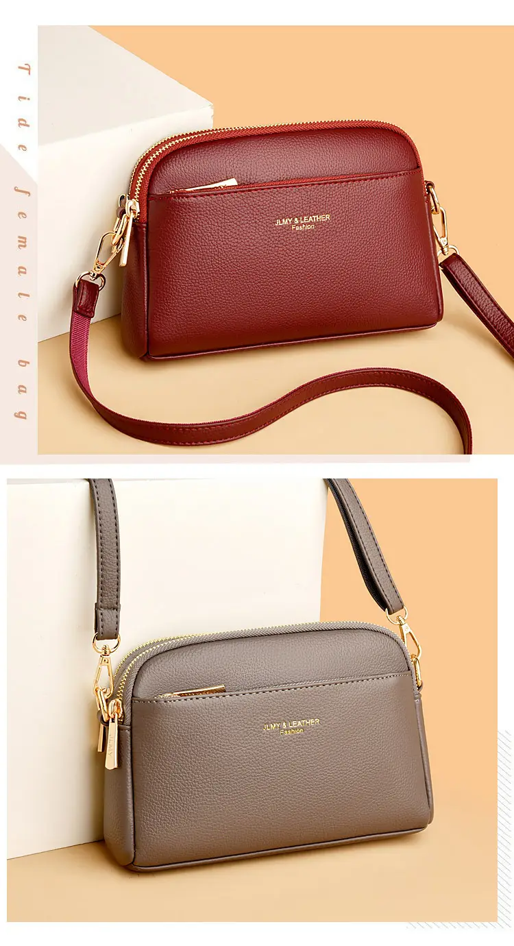 Blue High-End Women's Crossbody Bag with Gold Hardware — feature 6