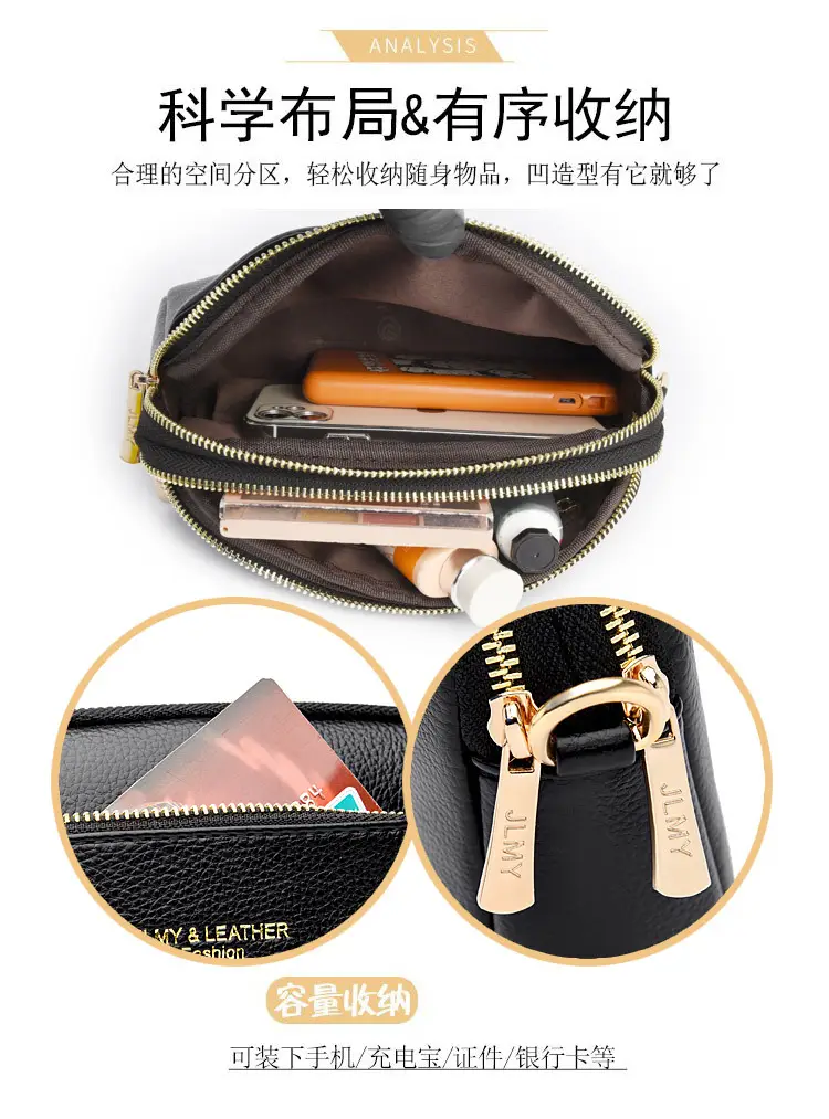 Blue High-End Women's Crossbody Bag with Gold Hardware — feature 7