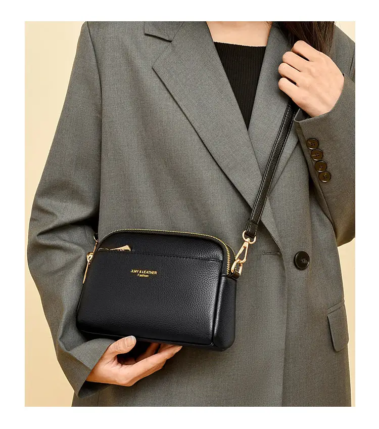 Blue High-End Women's Crossbody Bag with Gold Hardware — feature 9