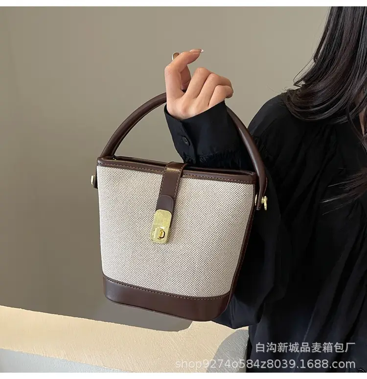 Women French Niche Shoulder Bag Brown Beige 2026 — feature 23