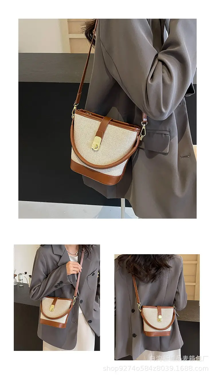 Women French Niche Shoulder Bag Brown Beige 2026 — feature 9