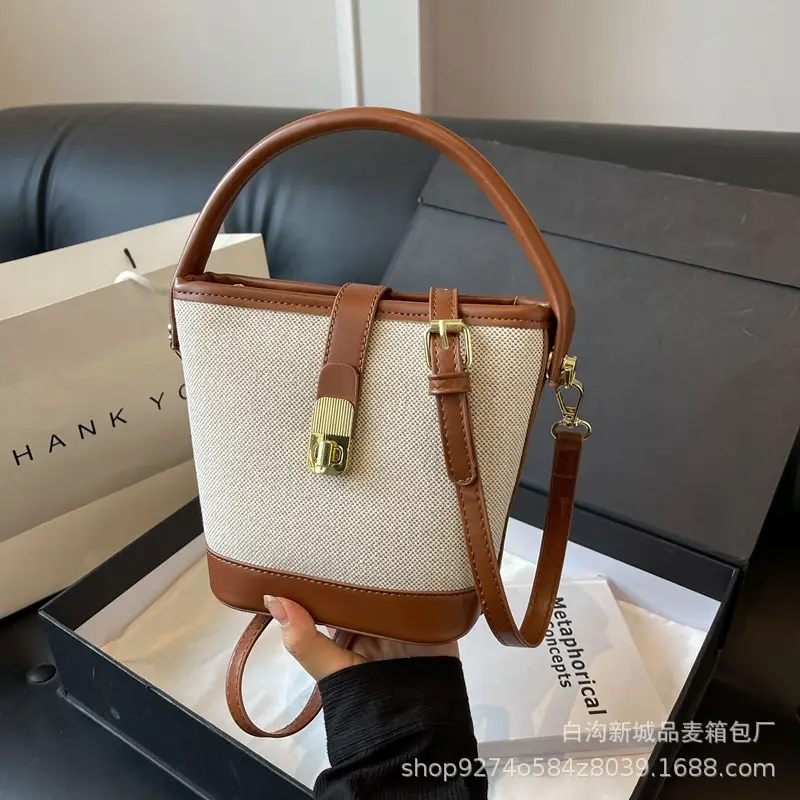 Women French Niche Shoulder Bag Brown Beige 2026 - Image 2