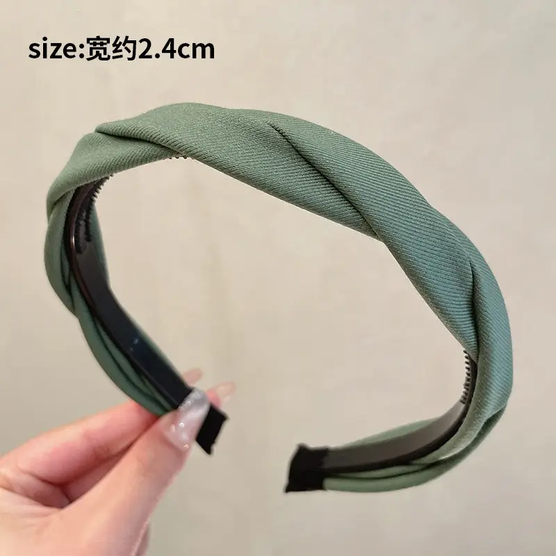 High Cranial Top Headband Women's 2024 New Style Face Washing Non-Slip Headband Wide-brimmed Toothed Pressed Hair Stamp Headwear Simple Hair Bundle
