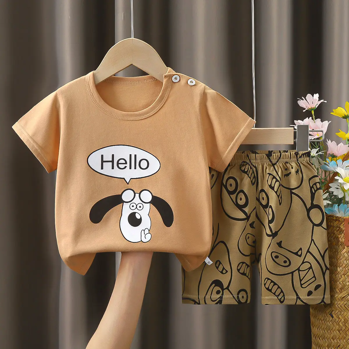 Happy Baby Bunny Print Cotton T-Shirt Shorts Set