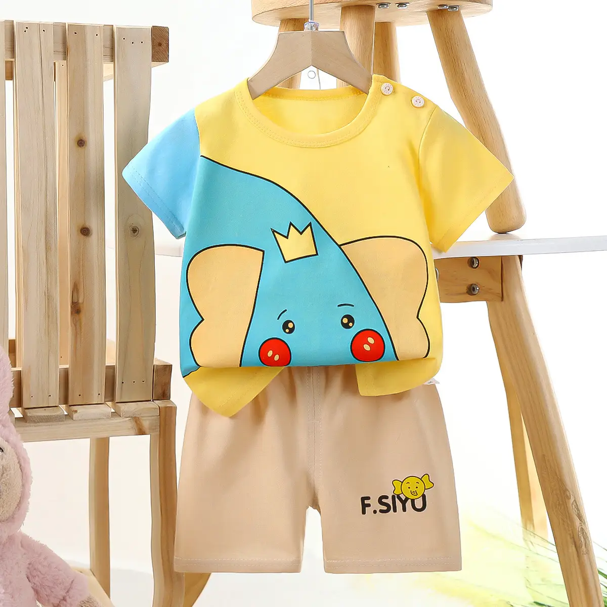Happy Baby Bunny Print Cotton T-Shirt Shorts Set