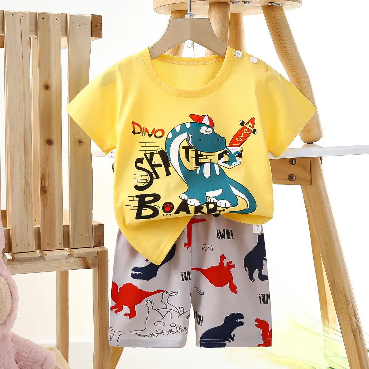 Happy Baby Bunny Print Cotton T-Shirt Shorts Set