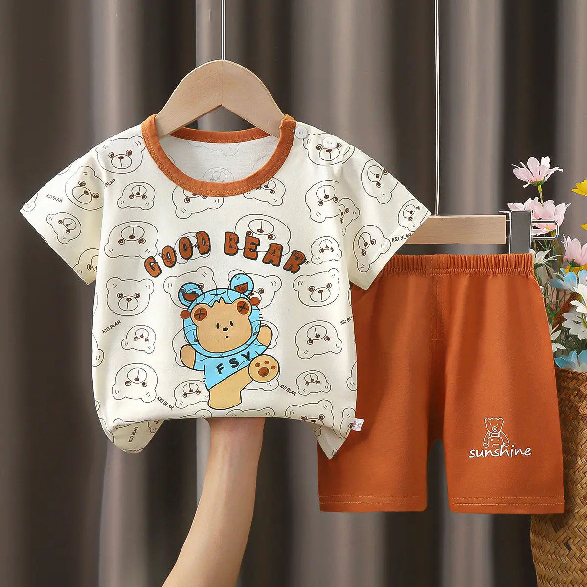 Happy Baby Bunny Print Cotton T-Shirt Shorts Set