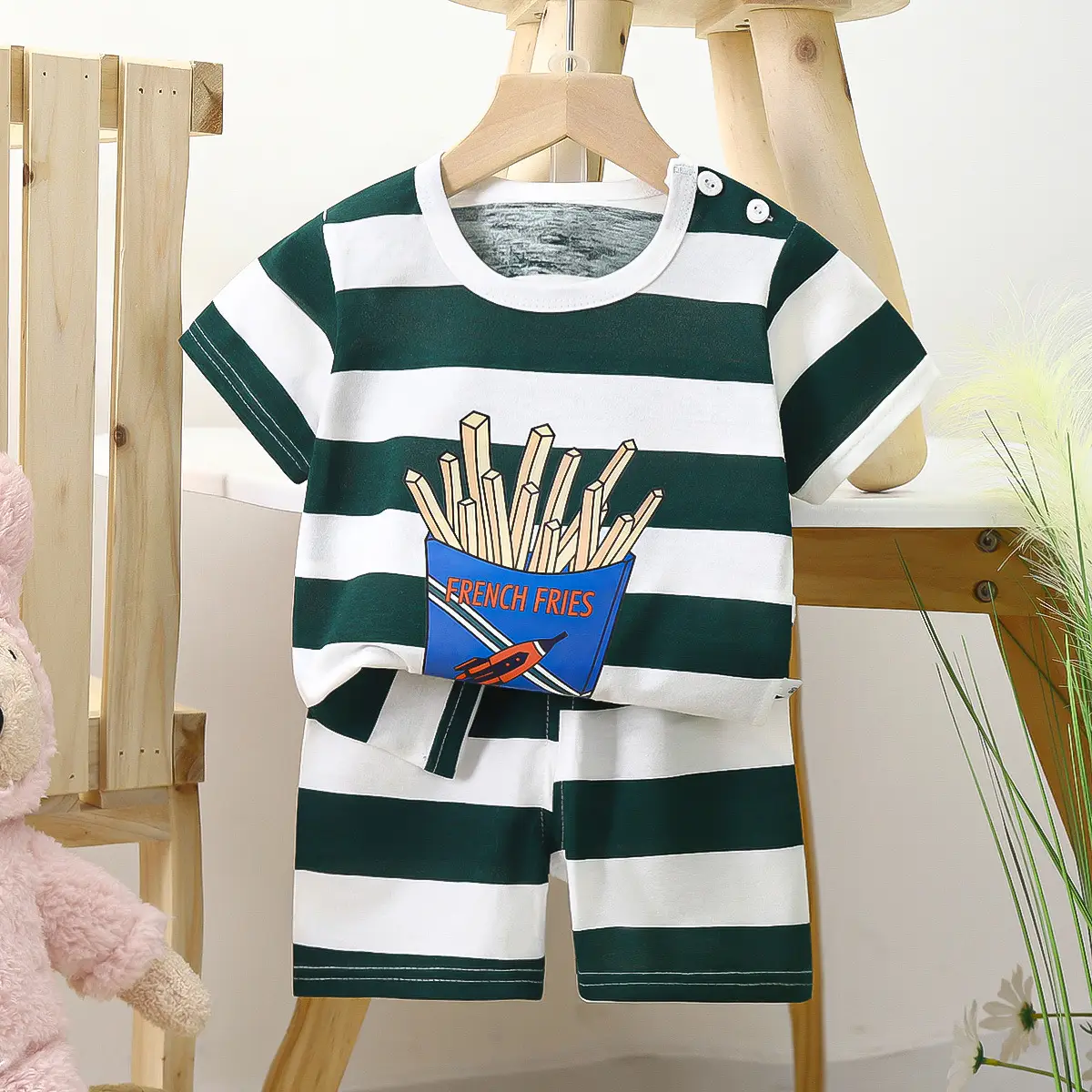 Happy Baby Bunny Print Cotton T-Shirt Shorts Set