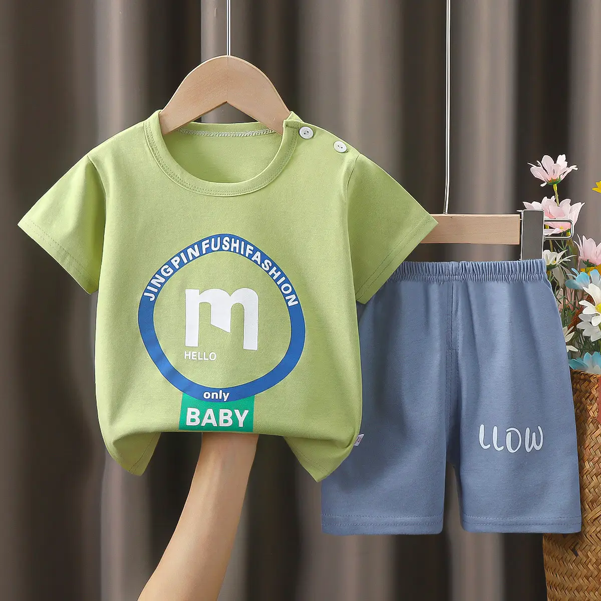 Happy Baby Bunny Print Cotton T-Shirt Shorts Set