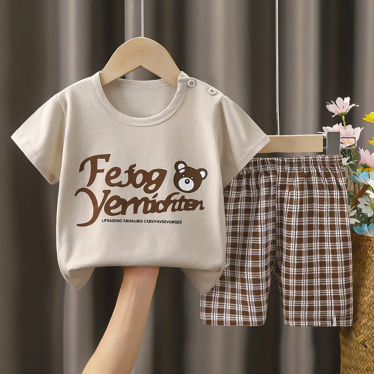 Happy Baby Bunny Print Cotton T-Shirt Shorts Set