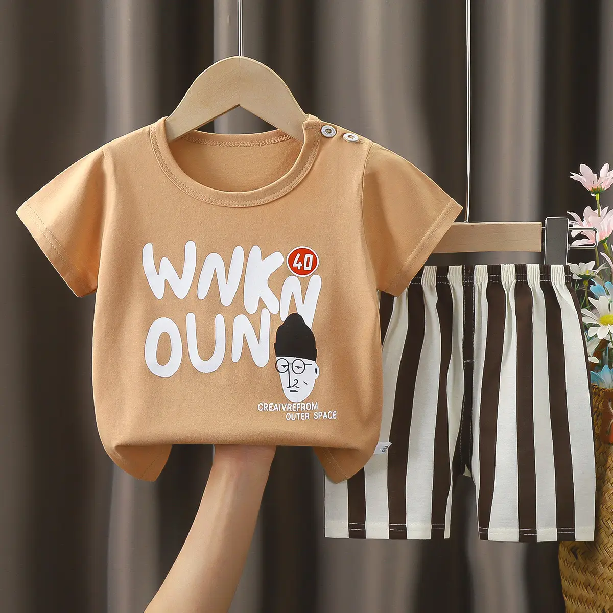 Happy Baby Bunny Print Cotton T-Shirt Shorts Set