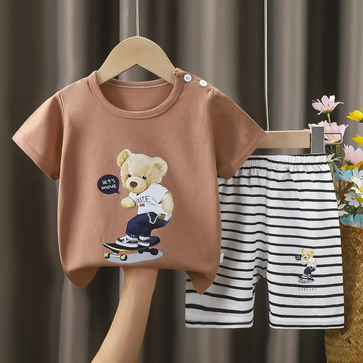Happy Baby Bunny Print Cotton T-Shirt Shorts Set