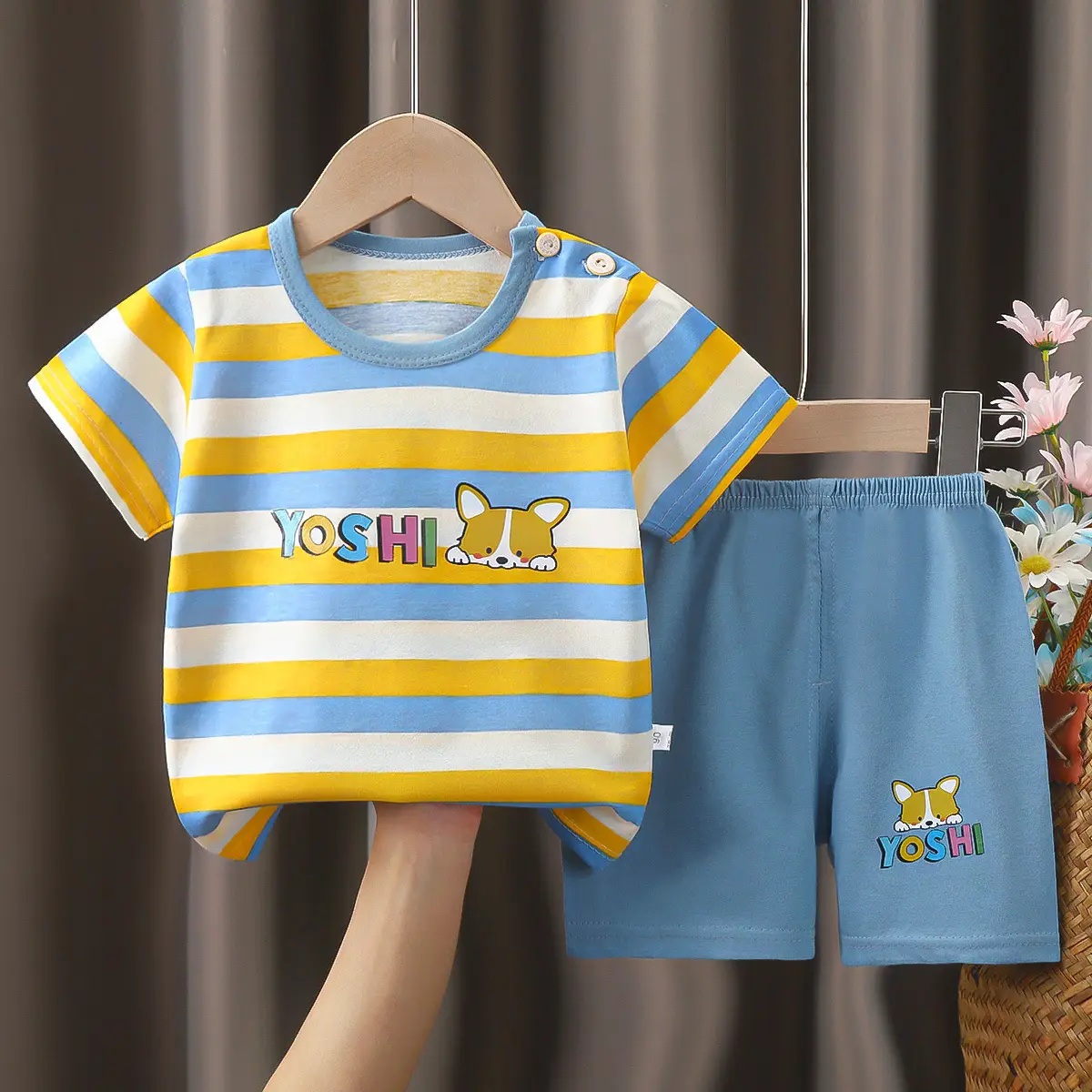 Happy Baby Bunny Print Cotton T-Shirt Shorts Set