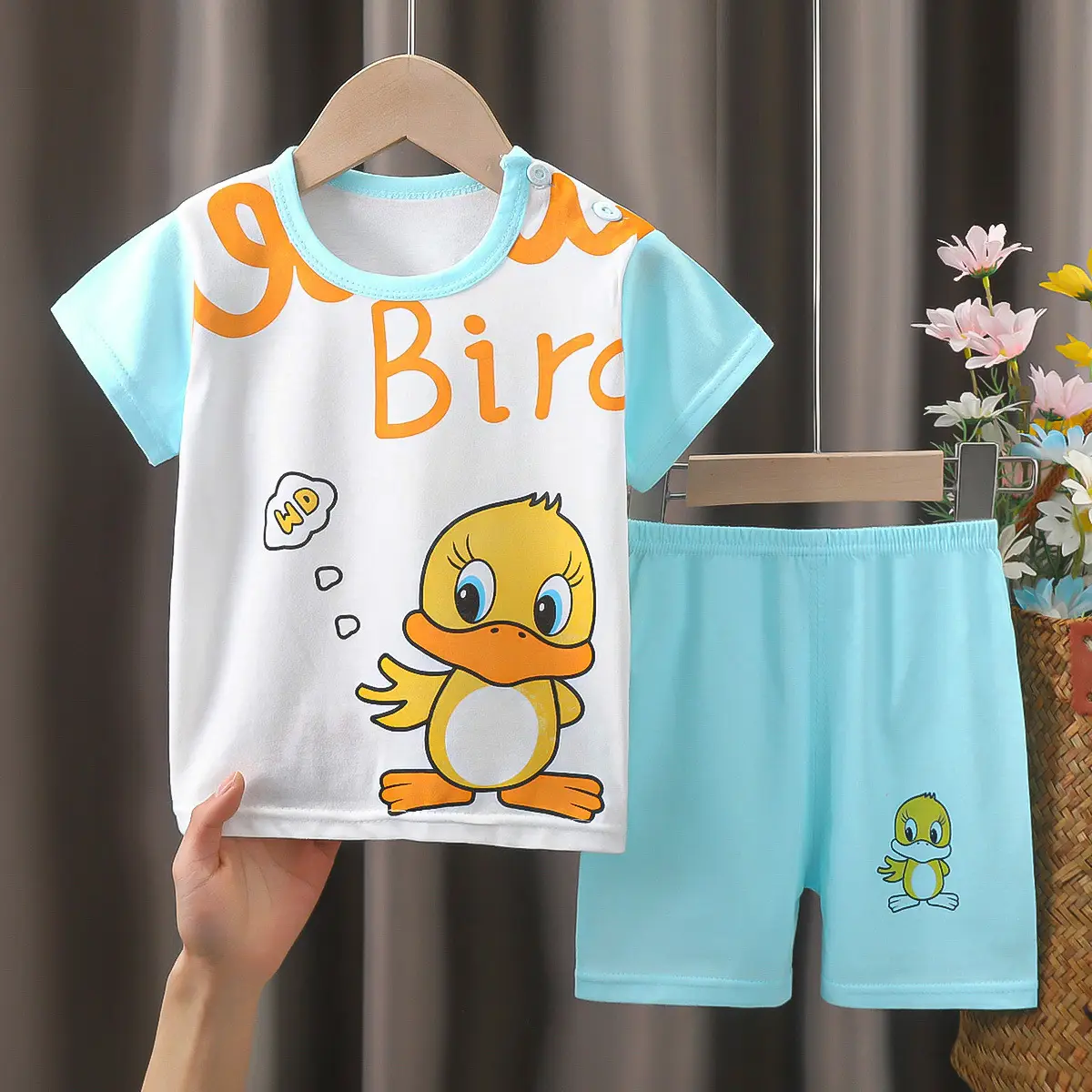 Happy Baby Bunny Print Cotton T-Shirt Shorts Set