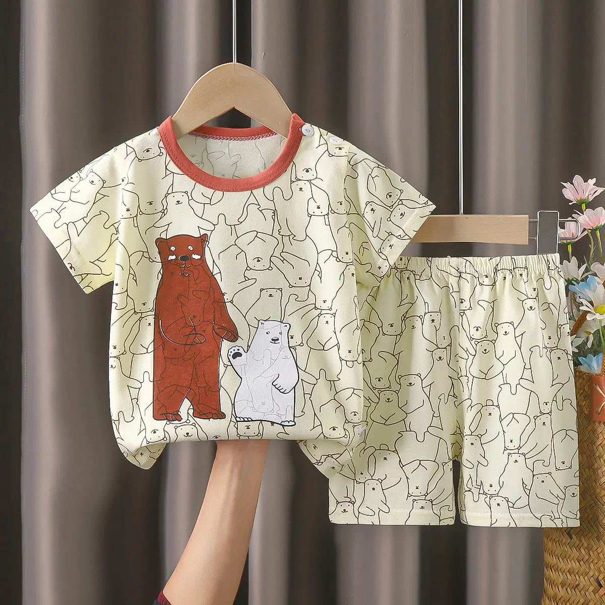 Happy Baby Bunny Print Cotton T-Shirt Shorts Set