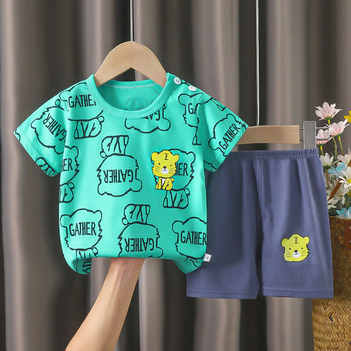 Happy Baby Bunny Print Cotton T-Shirt Shorts Set