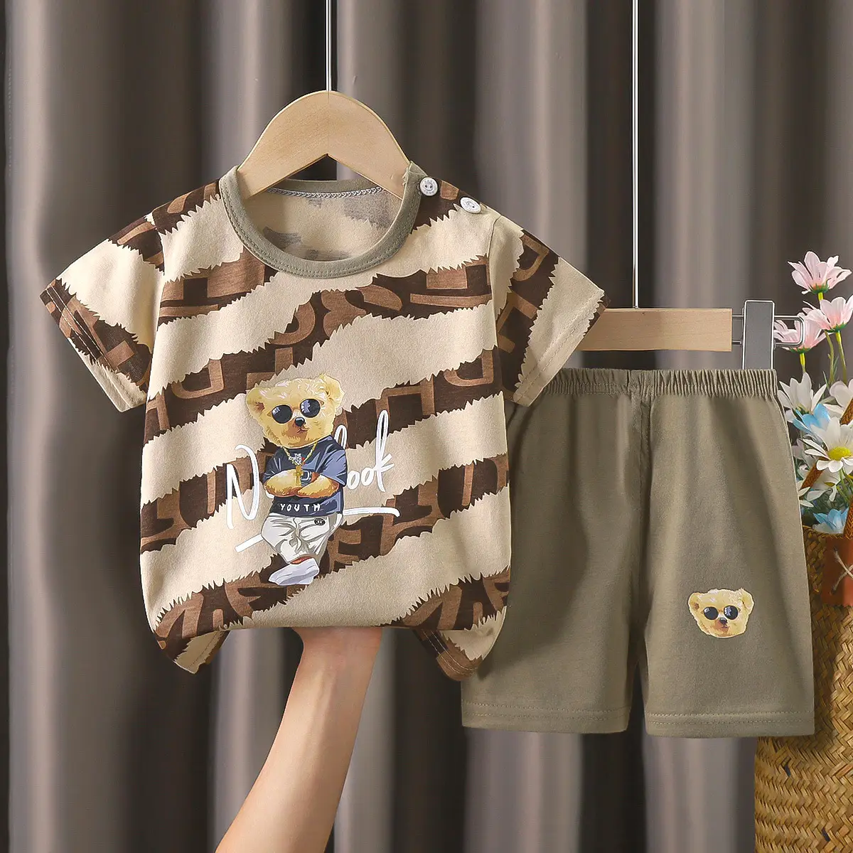 Happy Baby Bunny Print Cotton T-Shirt Shorts Set