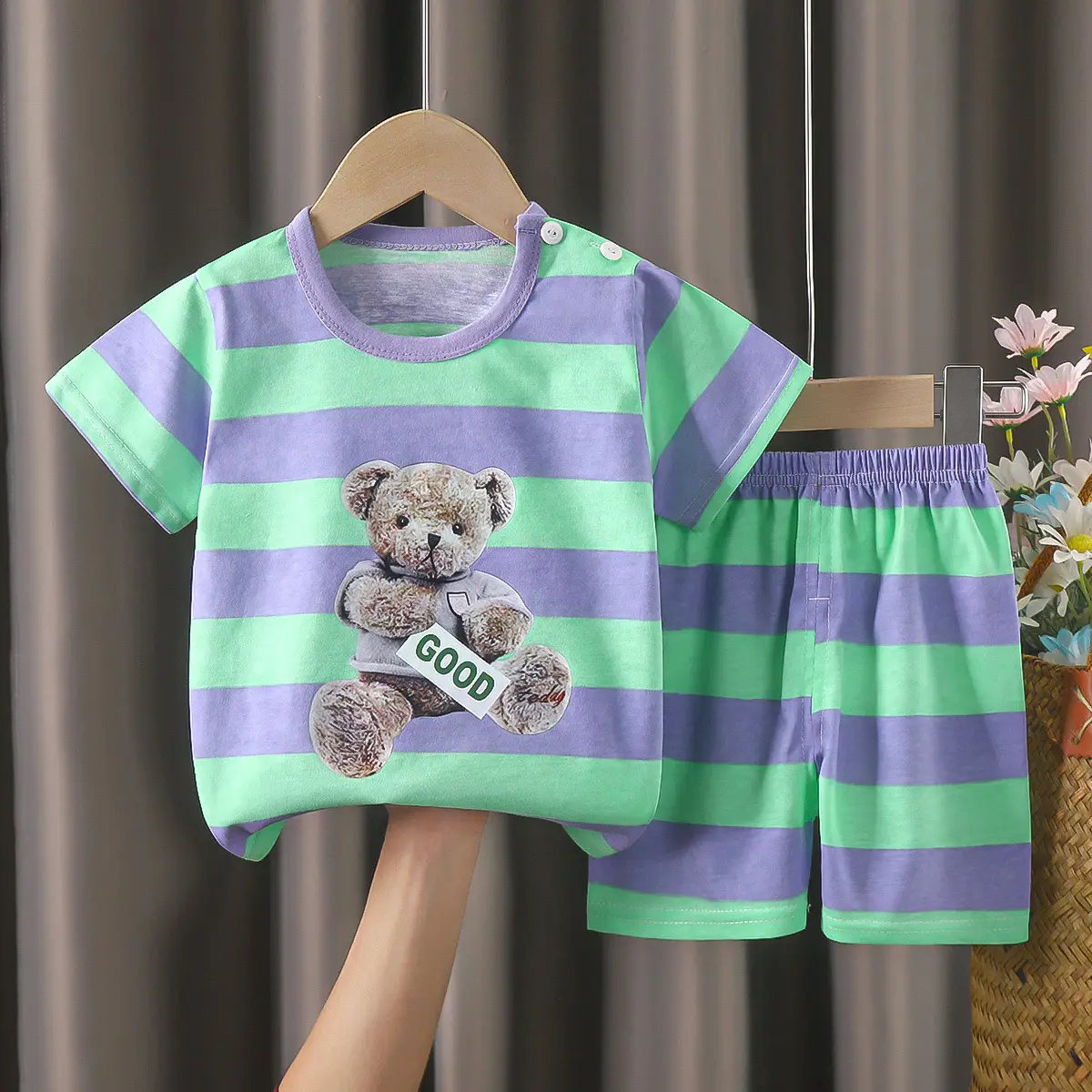 Happy Baby Bunny Print Cotton T-Shirt Shorts Set