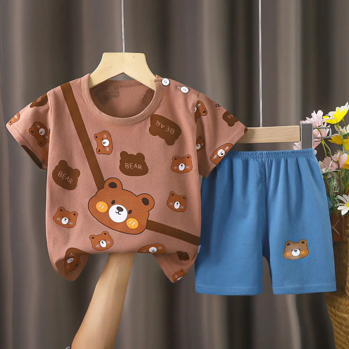 Happy Baby Bunny Print Cotton T-Shirt Shorts Set