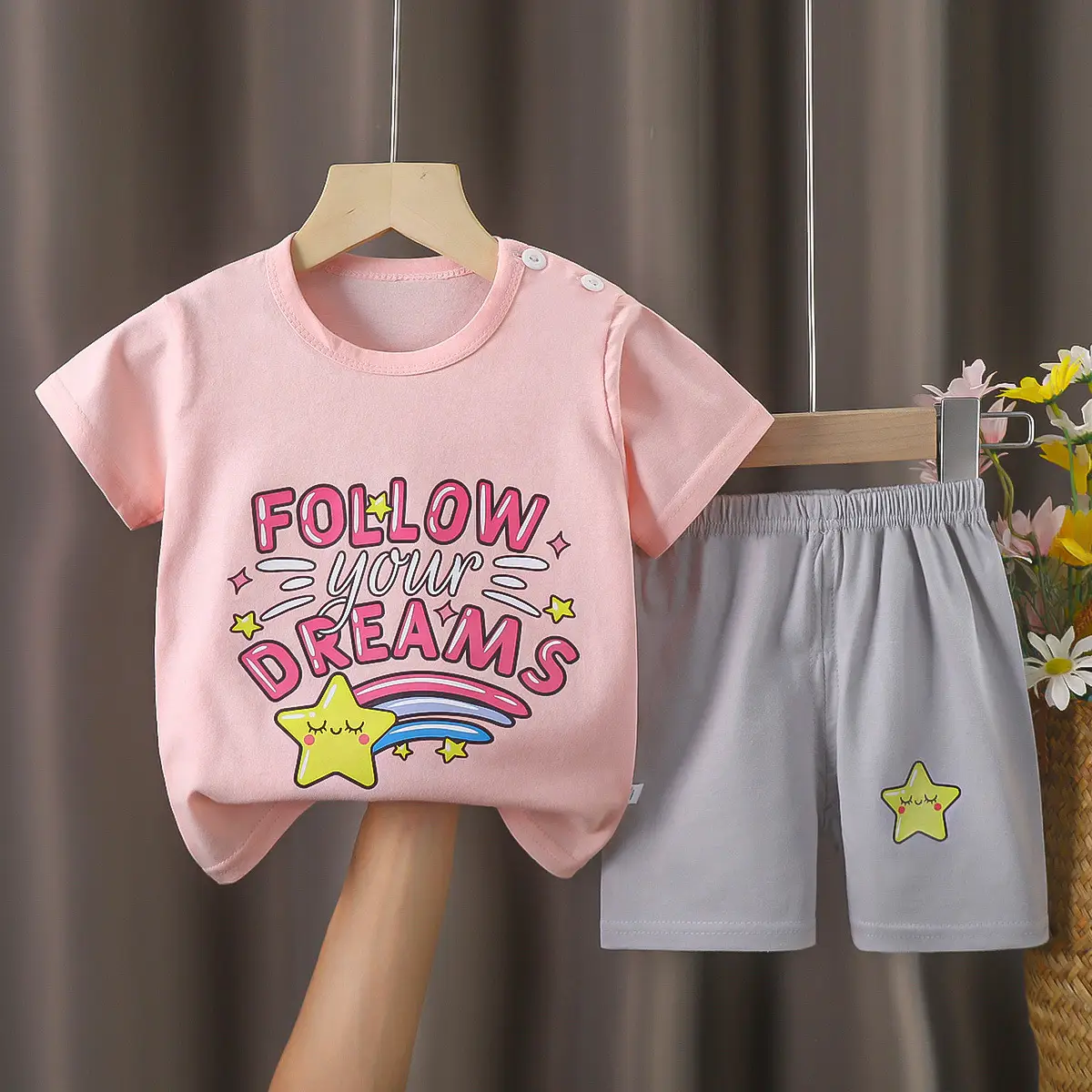 Happy Baby Bunny Print Cotton T-Shirt Shorts Set